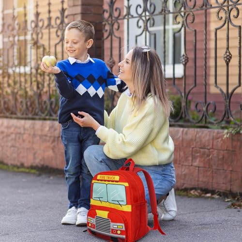 QXWREL Toddler Backpack for Girls 3-8: Preschool Kindergarten Backpack - Cute Kids Backpacks for Girls Boys-Fire truck by QXWREL - Used condition - Image 7