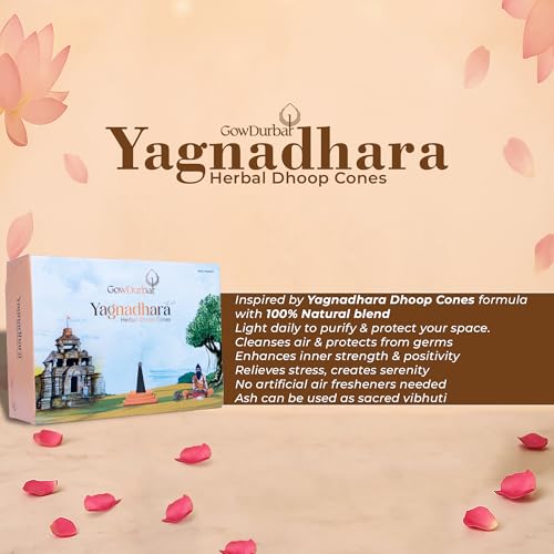 Image of Gowdurbar Yagnadhara - 31 Cones Panchagavya Herbal Dhoop 100% Natural & Therapeutic Cones [Pack of 2]