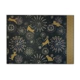 Styleneo 御朱印帳 書き置き用 235×170mm 切り絵 御朱印ホルダー 32ポケット (朱印ファイル,花火とねこ黒)