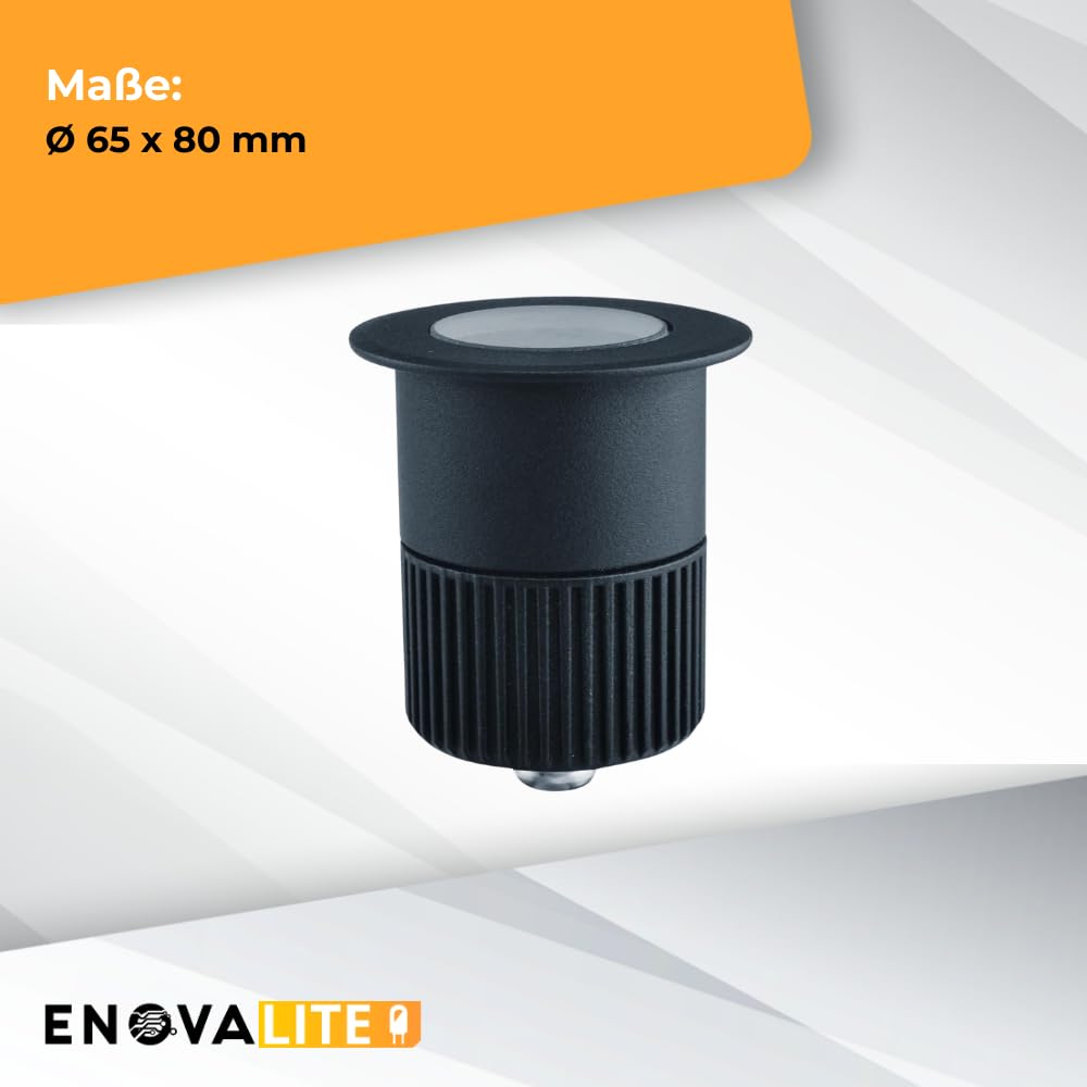 6er Set LED Bodeneinbaustrahler 5W 300lm 3000K Warmweiß - Ø 65x80mm - IP67 - Aluminium - befahrbar bis 2t - 230V Bodeneinbauleuchte Außenleuchte Bodenspot - schwarz