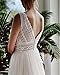 Sorayan Wedding Dresses for Bride Illusory Lace Bohemia V Neck Layers Tulle A Line Beachy Wedding Gowns(Medium) White