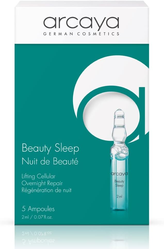 Arcaya Beauty Sleep Ampoule - Phyto Stem Cells & Peptides-Infused Overnight Collagen Booster & Skin Repair Serum - Soothes Irritation, Reduces Inflammation - Vegan, Paraben-Free Skincare Serum, 5x2ml