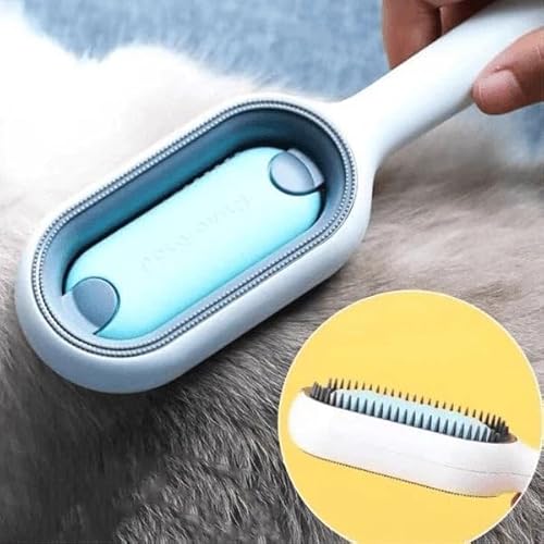Escova Removedor de Pelos 4 em 1 para Pets- Rasqueadeira, Banho a Seco, Massageador para Cachorros e