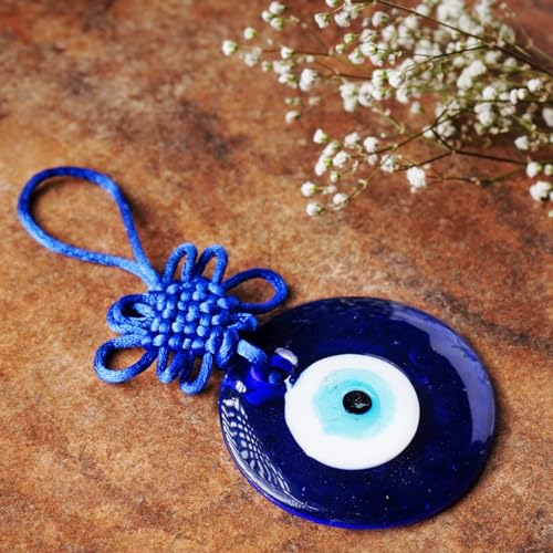 Image of Glass Blue Node Evil Eye Wall Hanging - 10 cm