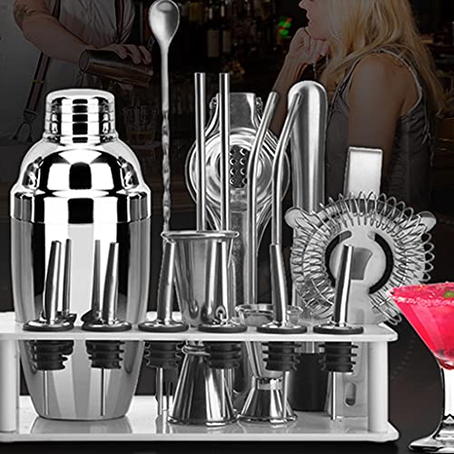 Kit de bartender con coctelera para cócteles de acero inoxidable premium 4