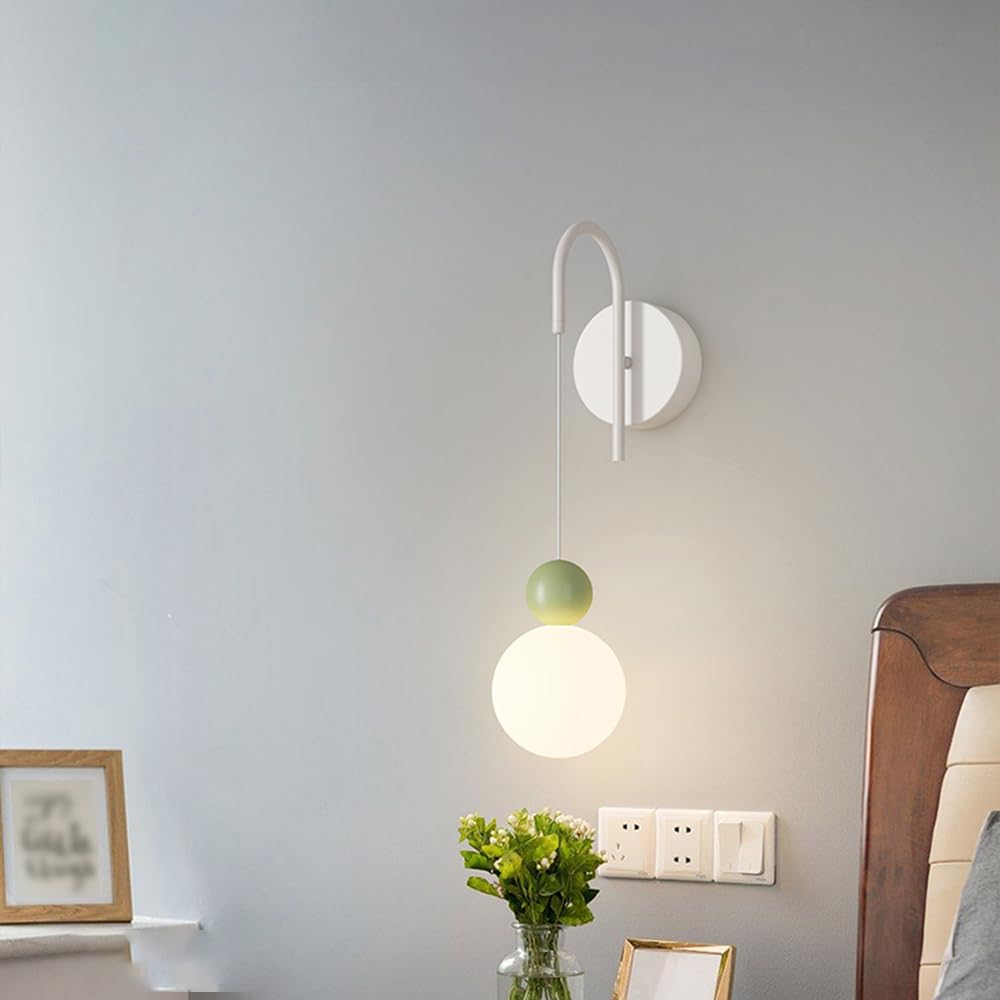 SEMANHUA Lampka nocna do sypialni, nowoczesna kreatywna kula kinkiet prosty, mała chłodna sofa korytarz kinkiet, salon tło ściany światło otoczenia