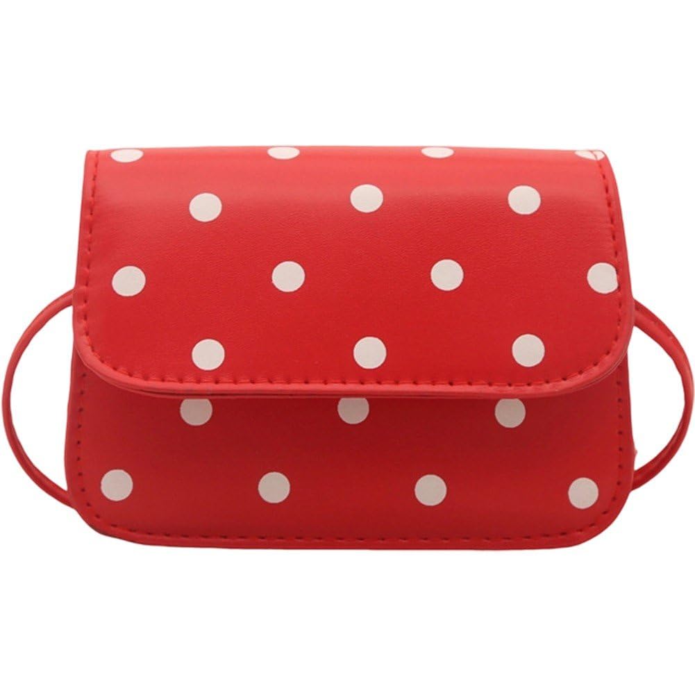 Sslvya Pu Leather Crossbody Bag Stylish Polka Dot Print Shoulder Bag Lightweight Purse Small Handbags for Women