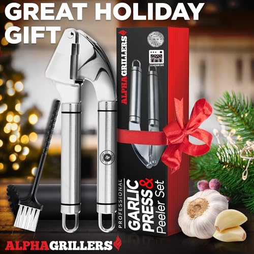 Alpha Grillers 820103971416 Garlic Press Stainless Steel thumb #5