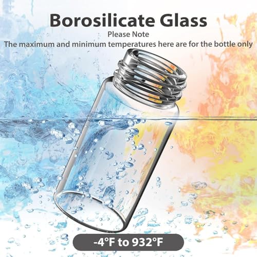 Image of Bello 20pcs-5ml Clear Glass Vials Culture tube with Screw Caps Glass Sample Vial with PE Stopper, Leak-Proof Glass Bottles Containers for Cosmetics Perfume Making Lab Laboratory
