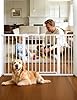 Babelio 29-55 Inch Extra Wide Baby Gate, Metal Dog/Pet Barrier, Pressure Mounted for Stairs & Doorways, NO Tools and Drilling Needed, White