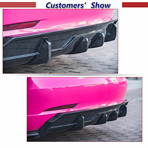 Jc Sportline Carbon Fiber Rear Diffuser For Tesla Model 3 2017-2023 Bumper Cover Lower Lip Spoiler Valance Protector Body Kits Factory Outlet #TOP2