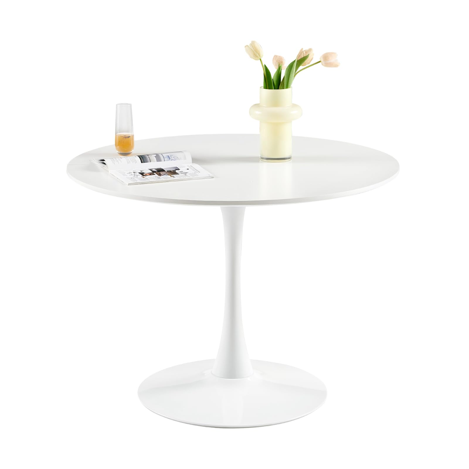 Eettafel Rond 150cm - Donkerbruin Marmer/Mangohout - Faiza | Leen Bakker