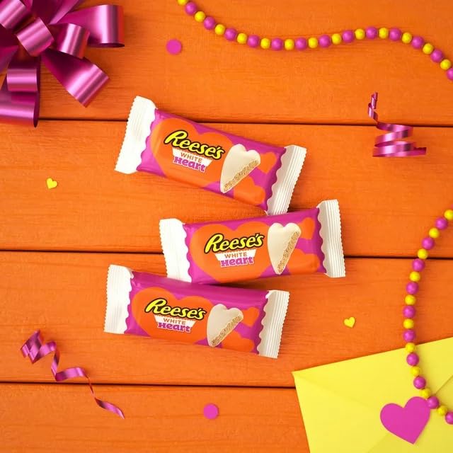Miniatura 2 de Reeces Heart White Creme - Bocadillos para el día de la madre, mantequilla de maní Reeces, 1.2 onzas, paquete de 6 caramelos para el día de la