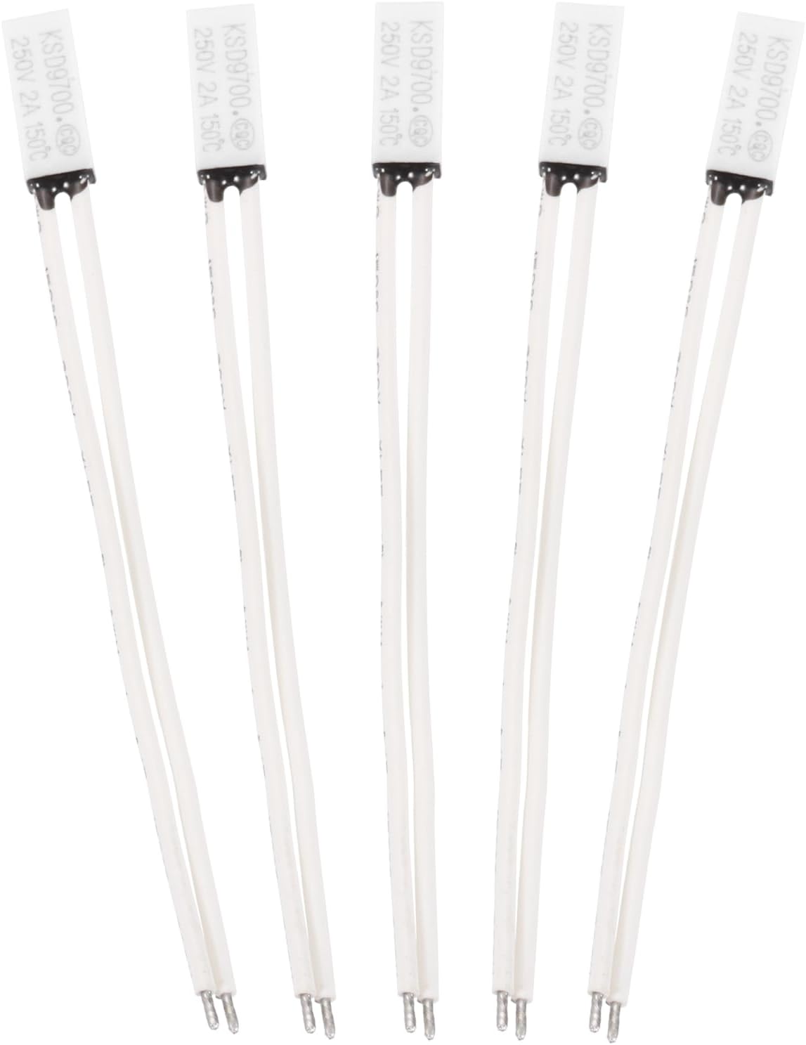 MECCANIXITY 5 Pcs KSD9700 Thermostat 45°C/113°F Normally Close Temperature Switch Thermal Protector N.C 2A 250V Plastic Temperature Controller for Electrical Appliances Motors Equipment
