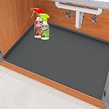 URMONA Under Sink Mat, 31 x 22 Under Sink Mats for Kitchen, Waterproof Silicone Under Sink Liner...