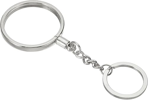 Miniatura 3 de PATIKIL Llavero con medallón redondo con llavero de metal para monedas AA Medallion, plateado