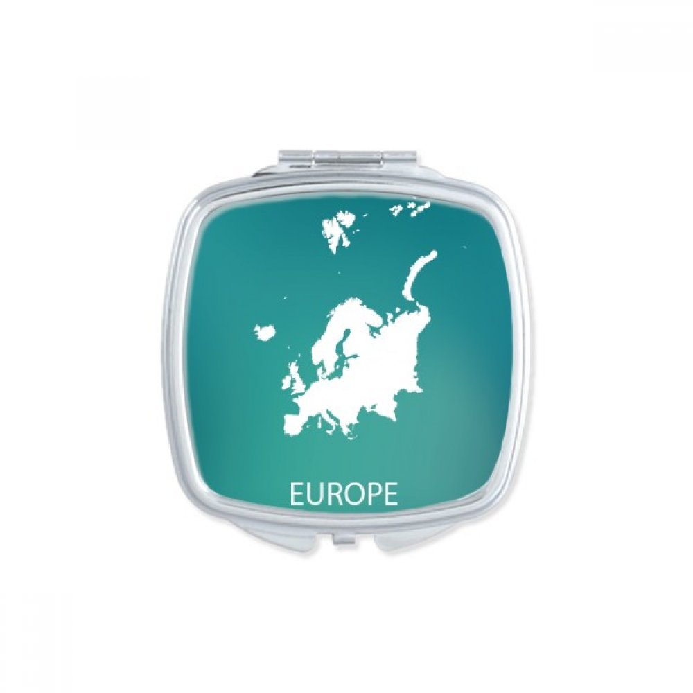 Miroir carré de maquillage compact portable motif silhouette Europe mignon miroir de poche