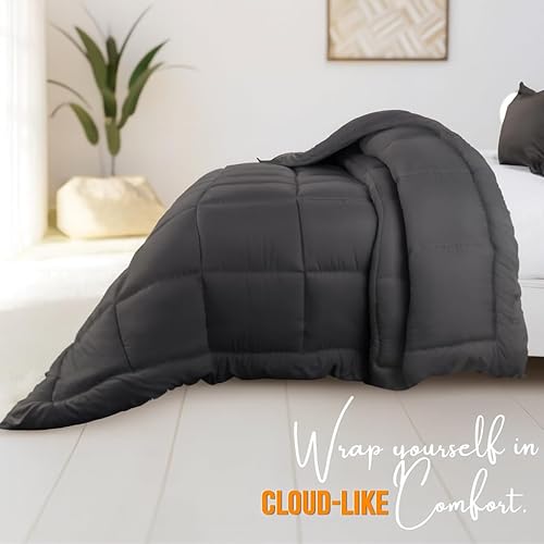 Miniatura 6 de Utopia Bedding Juego de edredón Queen Juego de edredón gris de 3 piezas tamaño Queen El relleno de edredón alternativo incluye 1 edredón para