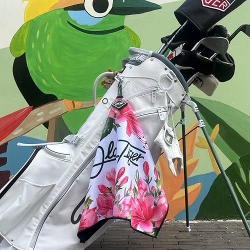 Swig Sip Premium Magnetic Golf Towel - Fast Drying, Easy Clean, Soft Waffle Weave Towel for Men & Women - 18x18inches,with Magnet for Golf Carts & Clubs - Ideal for Golfers (Flowers, 16 * 24 inches) — view 6