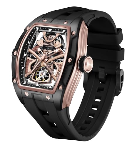 Image of ALIX Men's Automatic Skeleton Self-Winding Water Resistant Chronograph Analog Watch