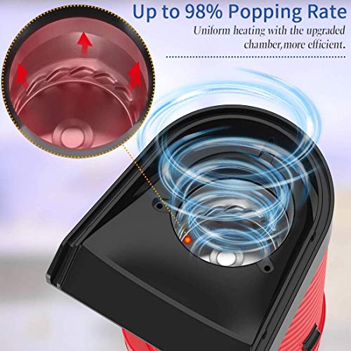 YFGQBCP Popcornmaschine Popcorn-Maschine, 1200W Popcorn Popper for Heim, BPA-frei, kein Öl benötigt gesunde Familie mit… – Bild 3