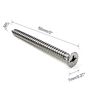 Vista 58 de Tornillos de madera de cabeza plana M4x30mm, tornillos autorroscantes Phillips Drive cabeza avellanada, 50 unidades (M4x30mm)