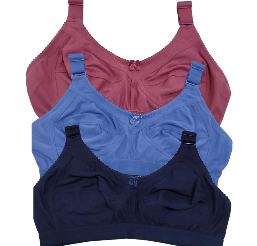 Imsa Moda Women's Cotton Full Coverage Non-Padded Wirefree T-Shirt Bra Combo
