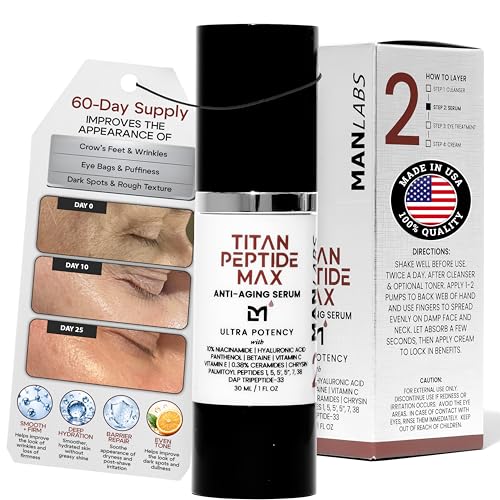 Image of Man Labs Titan Peptide MAX Anti-Aging Face Serum for Men - Skin Firming