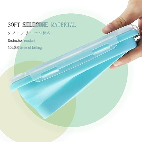 Miniatura 2 de Juego de 3 recipientes plegables de silicona para almacenamiento de alimentos, caja de comida sobrante para cocina, loncheras Bento, sin BPA, aptas