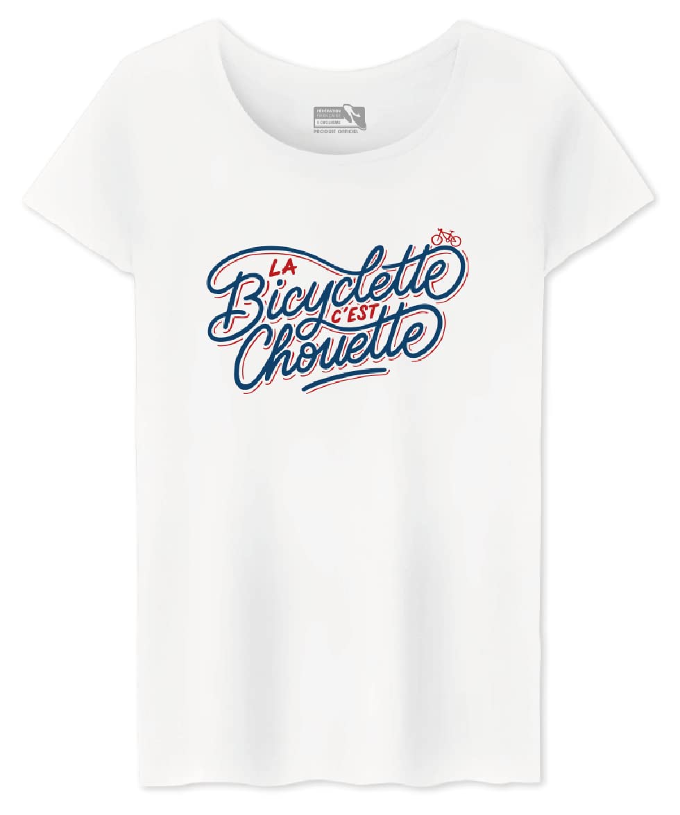Fédération française de cyclisme WOFFCYCTS002 Women's T-Shirt, White, L, White, L
