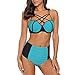 Traje de baño de las mujeres Báscula de pescado para mujer Estampado de cruz en el borde delantero Bikini sexy Traje Ropa de playa Traje de baño para el baño de surf ( Color : Green , Size : XL )