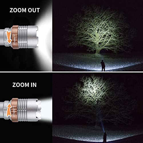[2 Pack]LED Tactical Flashlight, BINWO High-Powered LED Flashlight T3000 - Brightest High Lumen, Zoomable, Powerful Handheld Torch Light with 5 Modes - Best Camping, Outdoor, Emergency Flashlights - Thumbnail 5