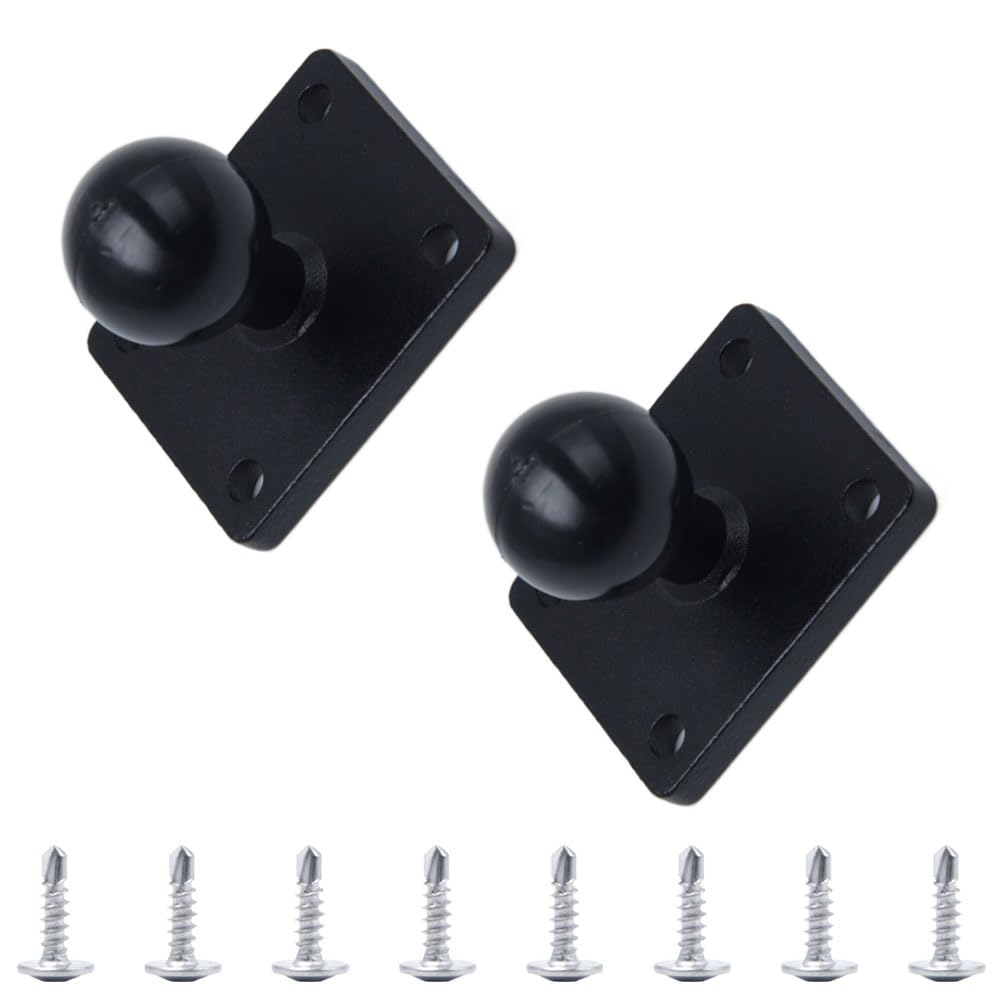 2 Piezas Soporte Ram Mount Moto Soporte de Cabeza Bola de 1 Pulgada Base de Montaje Cuadrada de Aluminio Cabeza Esférica con Tornillos para Moto Bicicletas Bicicleta Montaña