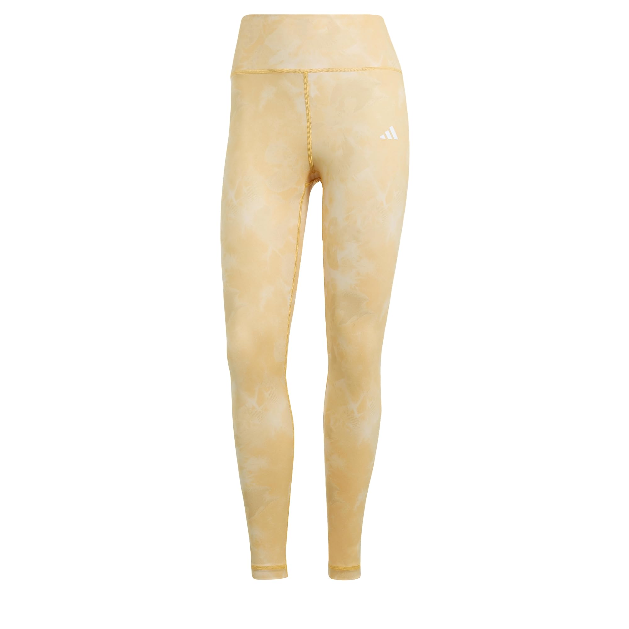 adidas Women's Train Essentials AOP Flower Tie-Dye Leggings, Crystal Sand/Semi Spark, S