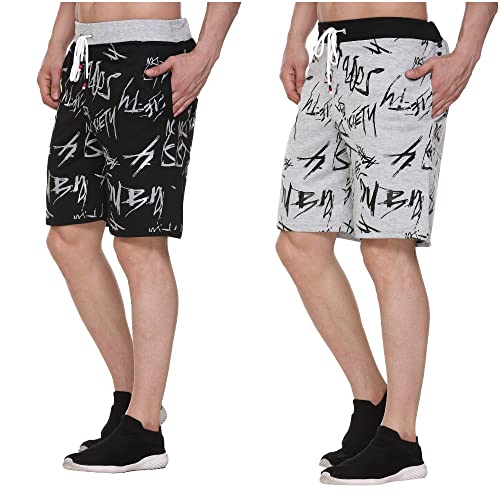 Image of Men's Cotton Sports Shorts with Zipper Pocket (Pack of 2)