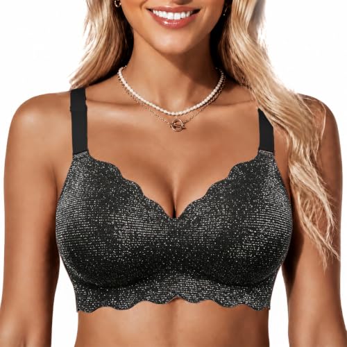 Image of COCOMARTS Jelly Bras for Women No Underwire Scalloped Wireless Push Up Bra