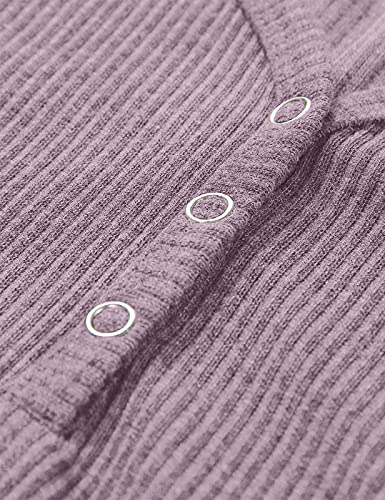 MEROKEETY Women's Summer Short Sleeve V Neck T Shirts Casual Ribbed Button Henley Knit Tops Blouse3