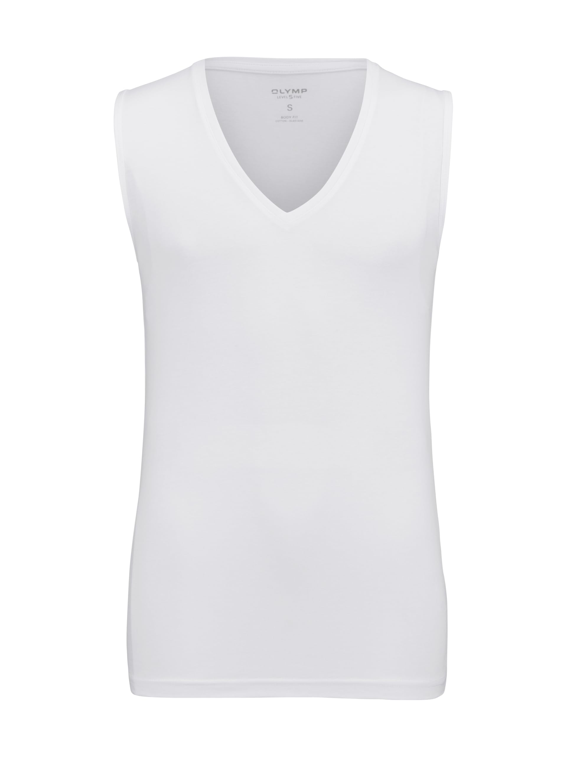 OLYMP Men's top level five tank top, plain, body fit, White 00, XXL