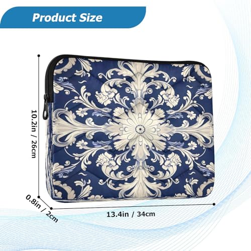 Funda para portátil azul damasco barroco 13-14 pulg miniatura 3