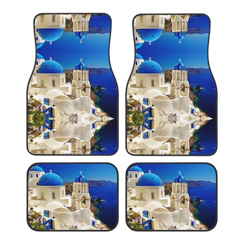 Alfombrillas para coche Santorini con diseño de isla griega y accesorios para automóviles