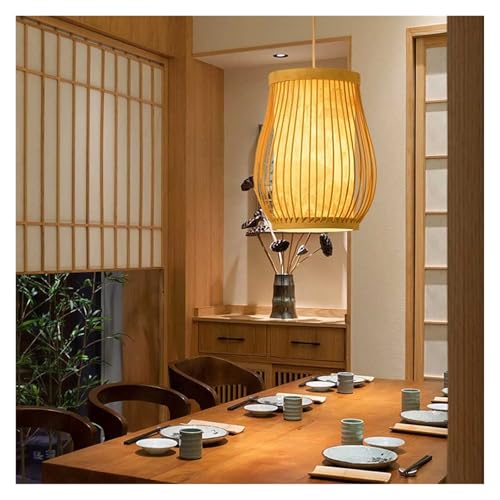 Lustre style japonais bois rétro lanterne pour éclairage tamisé