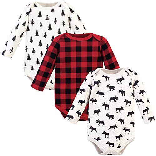 Image of Hudson Baby unisex-baby Quilted Long Sleeve Cotton Bodysuits