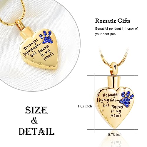 VCCWYQK Urn Necklace for Ashes Personalized Urn Pendant Heart Necklace Pets Paw Print Keepsake Waterproof Memorial Gifts for Dogs - Image 2