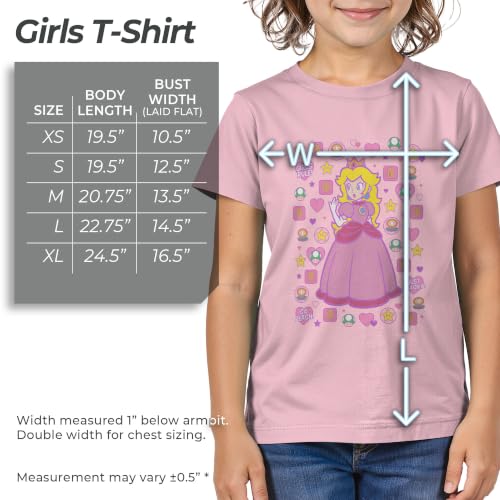 Image of Nintendo Girl's Peachtone T-Shirt, Small, Pink