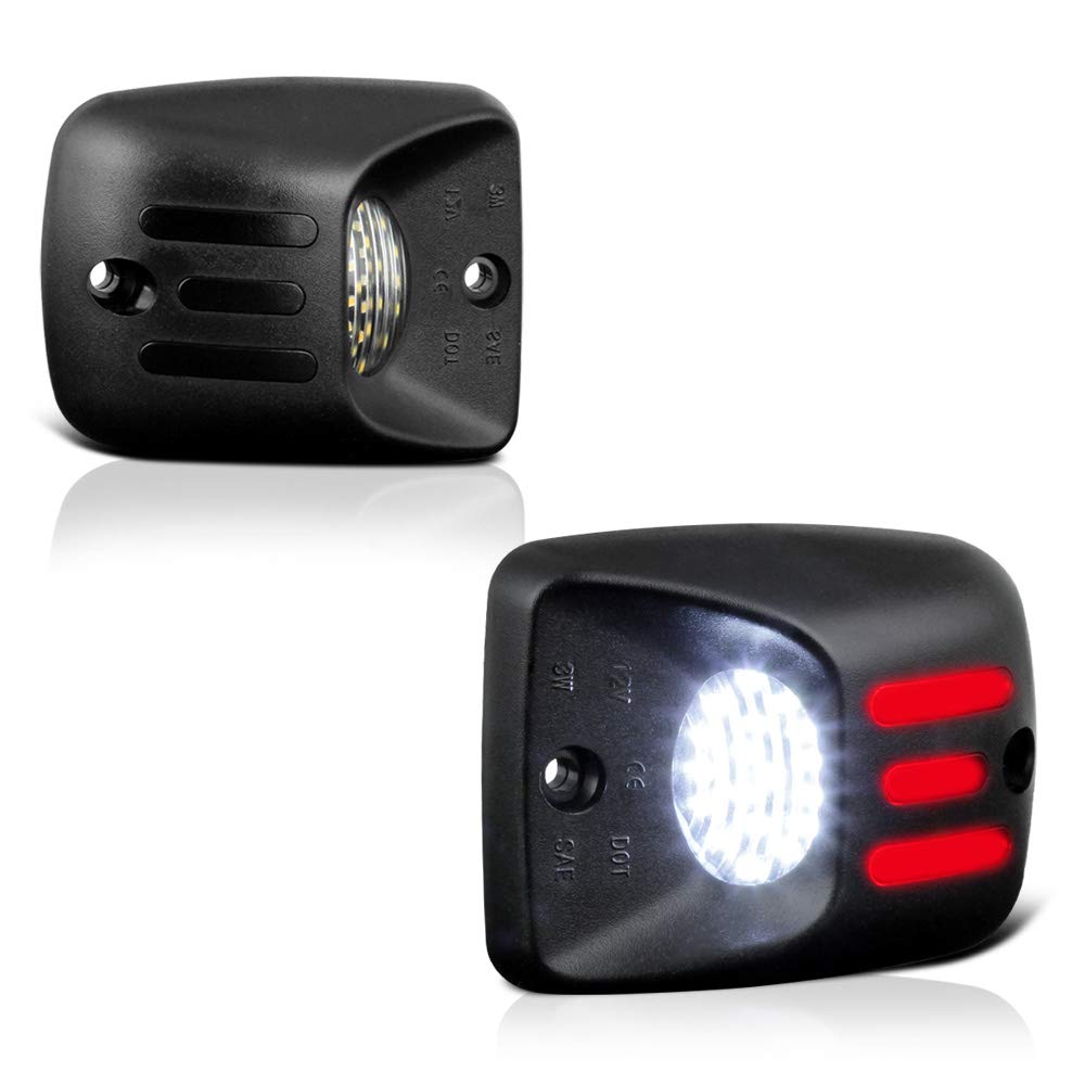 VIPMOTOZ Red OLED Neon Tube Pure White SMD LED License Plate Light Tag Lamp Assembly Replacement For 1995-2004 Toyota Tacoma Pickup Truck