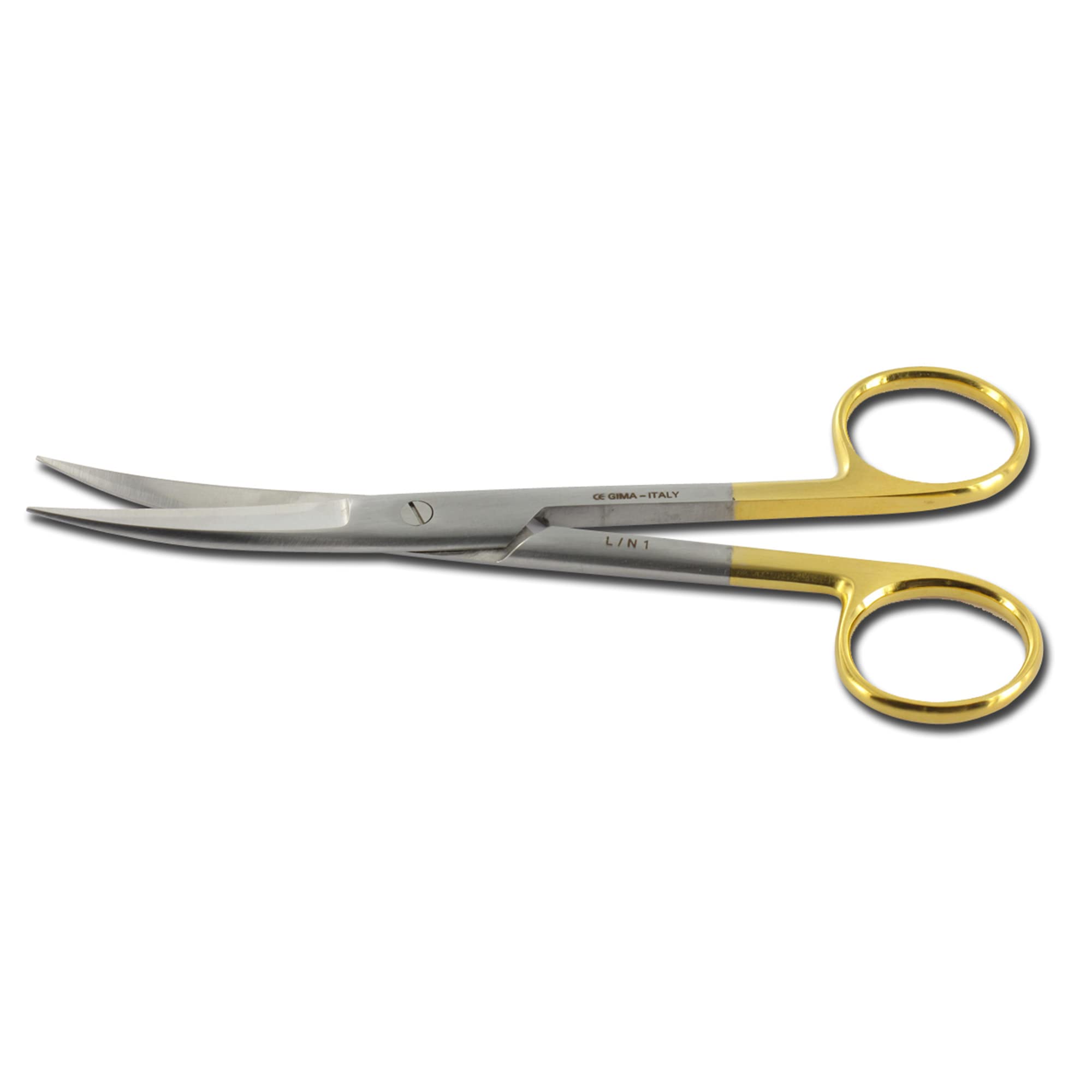 Gima - Tijeras Metzenbaumin en carburo de tungsteno, curvadas, puntas afiladas, con cuchillas firmes que garantizan precisión a los cirujanos, 14,5 cm, 26505