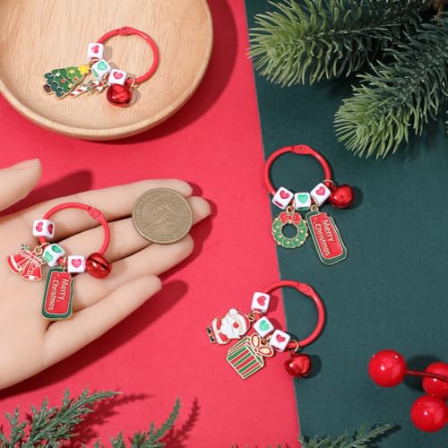 Porte clés de Noël rouge à perles pour repérer facilement vos clés
