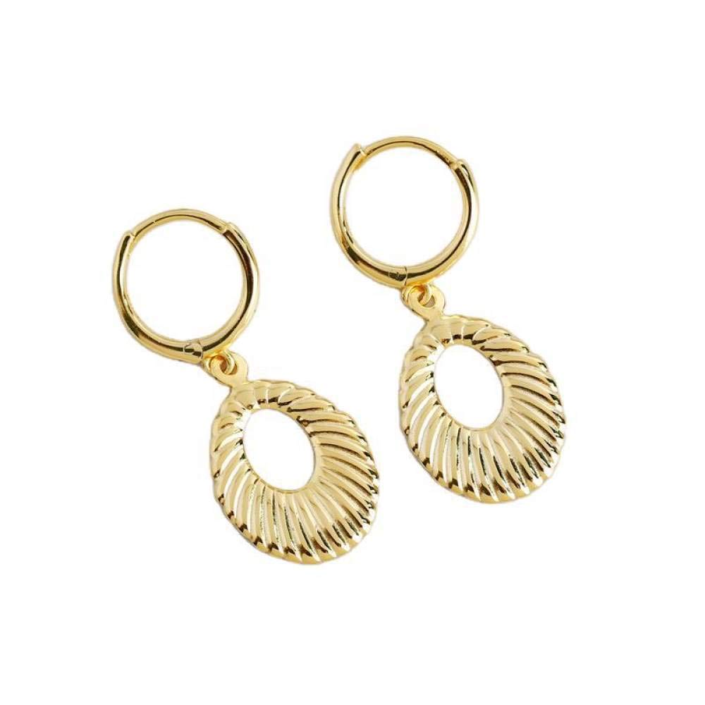 Creolen Silber 925,Moderne Kreative Hohle Ellipsenstreifen-Textur Übertriebene Mode Hypoallergene Klappbare Ohrringe Feiner Kreis Endlosschleifenschmuck Für Dame Männer Mädchen Heiraten Mutterta