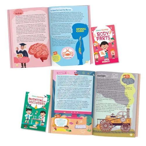 Image of Science Books for Kids - Knowledge Books (Set of 5 Books) (Illustrated) - Geography - Solar System - Animals and Birds - Body Parts - Inventions and Discoveries - Nature - Planets - Age 7+