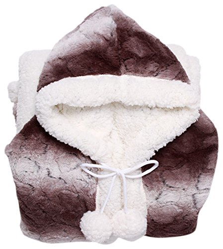 Chic Home Shady Snuggle Hoodie 51x71 Robe Brown, Standard